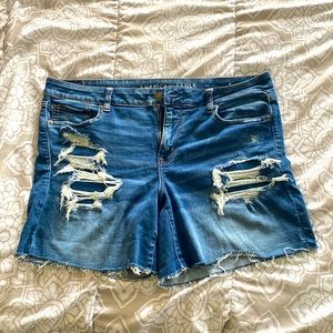 American Eagle ripped blue jean shorts